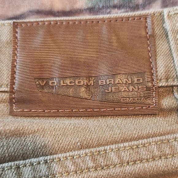 Volcom Stone Vorta Denim Skinny Jeans Khaki Tan Color Size 30x20 - Picture 7 of 11
